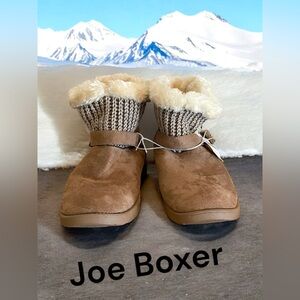 Joe boxer women’s sz 11 taupe brown short boots faux fur nwt medium width